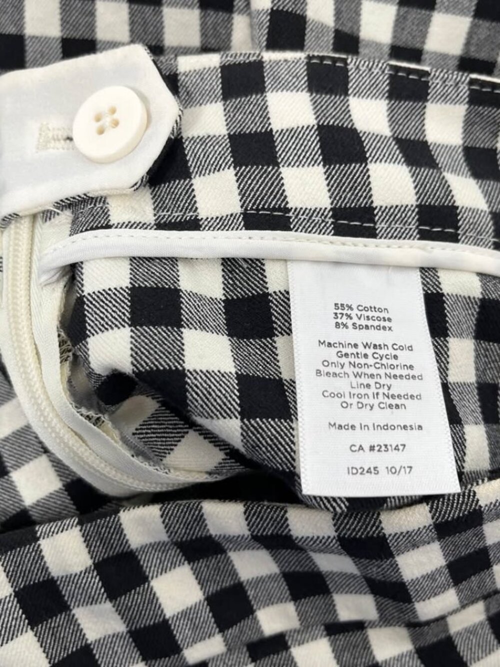 Talbots Chatham Ankle Black & White Gingham Plaid Neutral Corpcore Pant [Size 2] - Picture 10 of 10